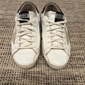 Golden Goose Superstar Sneakers | White with Grey and Black, Size 38